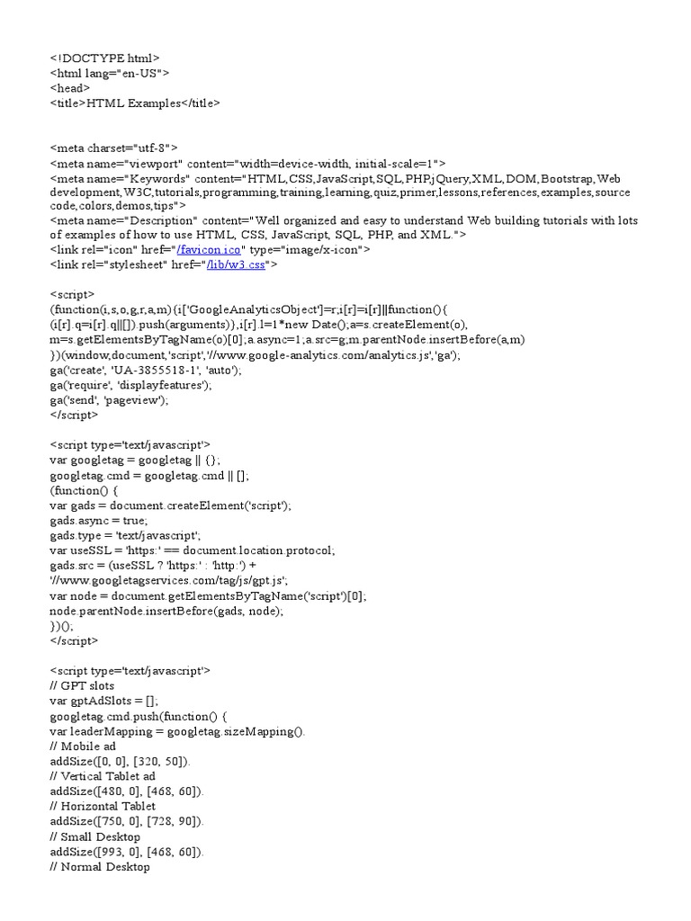 DOCTYPE HTML | PDF | Html Element | Web Standards