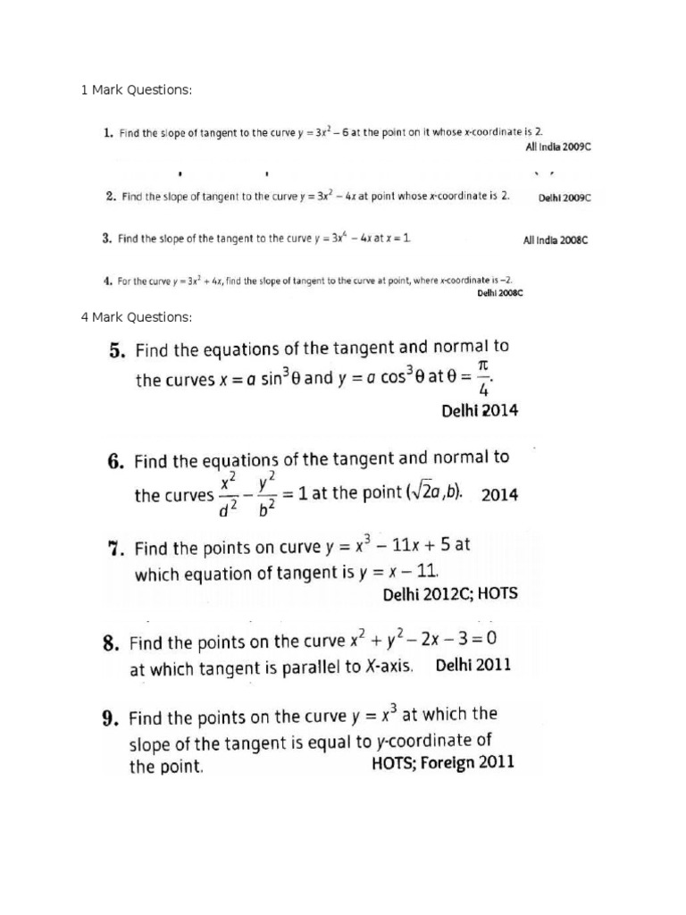 1 Mark Questions | PDF
