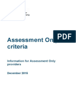 Assessment Only Criteria