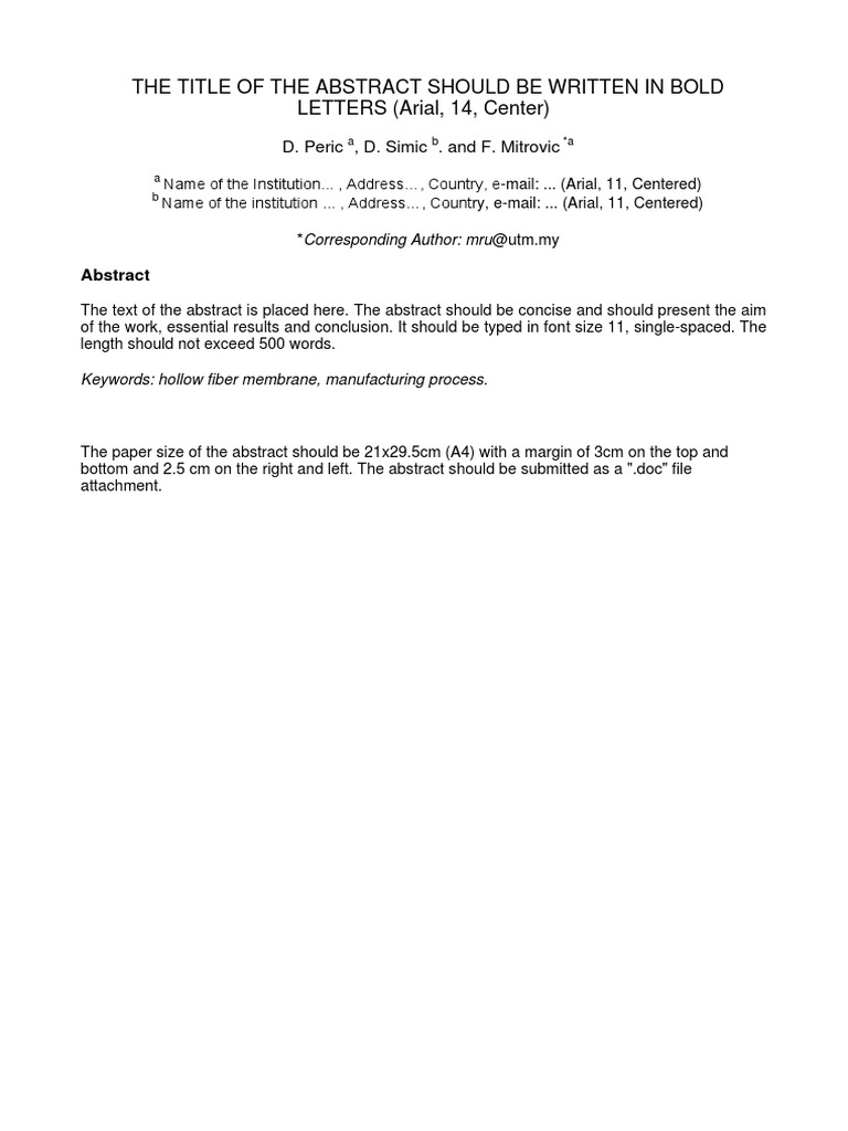 Academic Abstract Submission Guide | PDF | Art