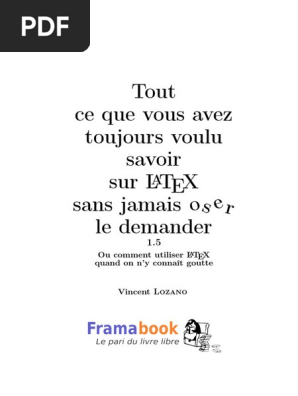 Latex Francais Pdf Tex Mise En Page