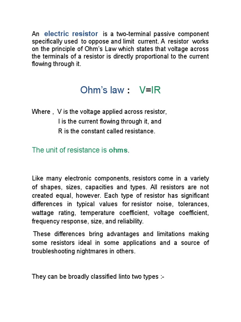 An InDepth Look at Different Types of Resistors Their Uses, Operating