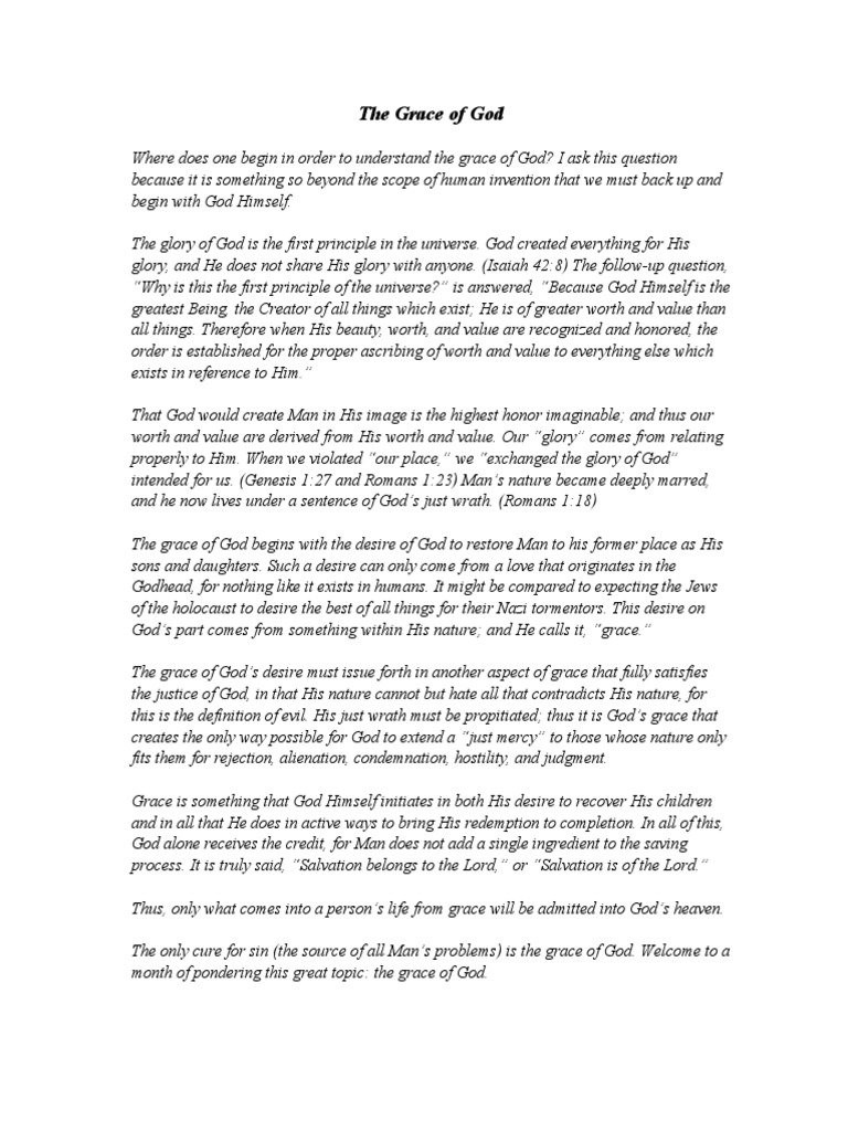 Grace of God | PDF | Grace In Christianity | Epistle To The Romans
