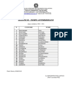 Sezione M - Tempo Antimeridiano: N. Cognome Nome 1 2 3 4 5 6 7 8 9 10 11 12 13 14 15 16 17 18 19 20 21 22