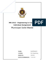 Municipal Solid Waste Management: MN 1012 - Engineering in Context Individual Assignment