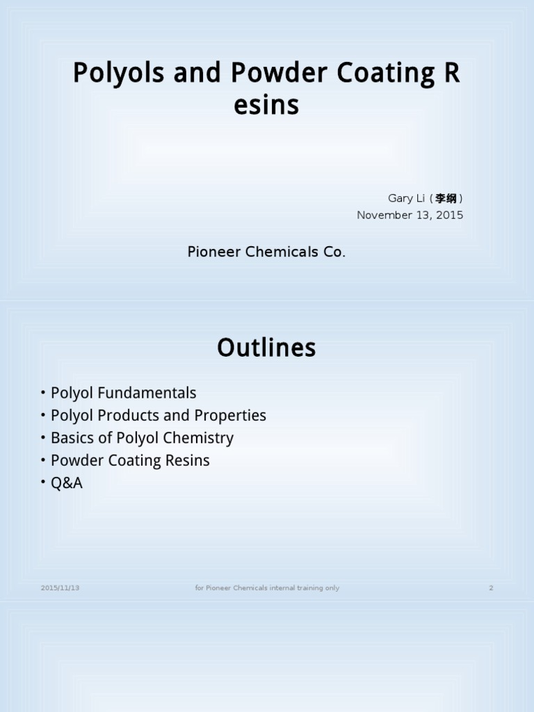 Polyols and Powder Coating Resins | PDF | Epoxy | Poly(Methyl Methacrylate)