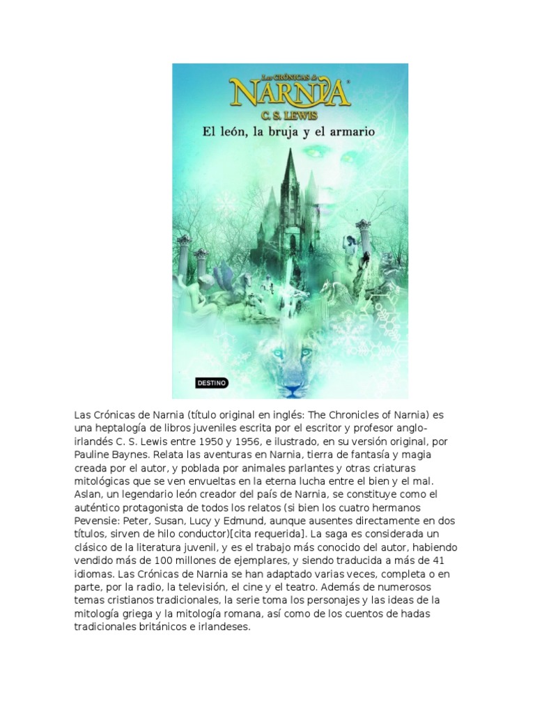 Descarga Las Cr nicas De Narnia PDF PDF Las Cronicas De Narnia C 
