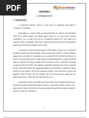 A Study On Future Scenario Of Bullion Market Futures Contract