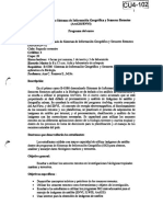 Curso Avanzado Sistemas de Información Geográfica Sensores Remotos