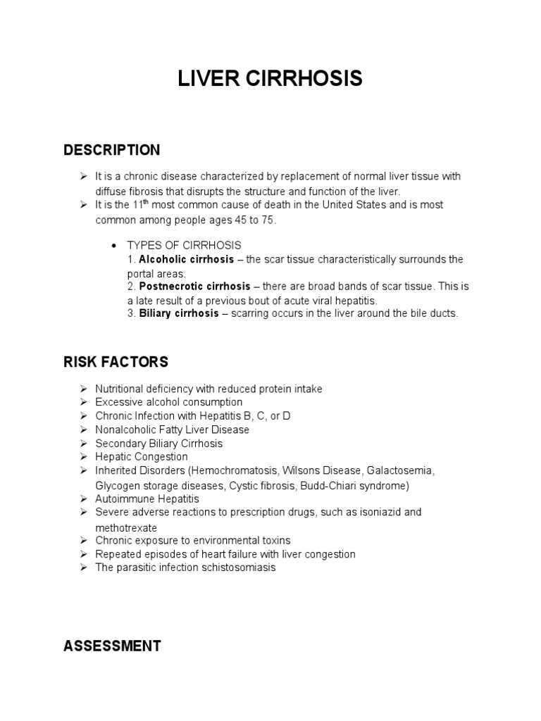 cirrhosis of liver symptoms merck manual