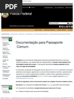 Documentação Para Passaporte Comum — Portal Da Polícia Federal