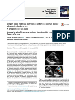 Origen Poco Habitual Del Tronco Arterioso Común Desde El Ventrículo Derecho. A Propósito de Un Caso