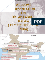 Welcome Presentation ON Dr. Apj Abdul Kalam (11 President of India)