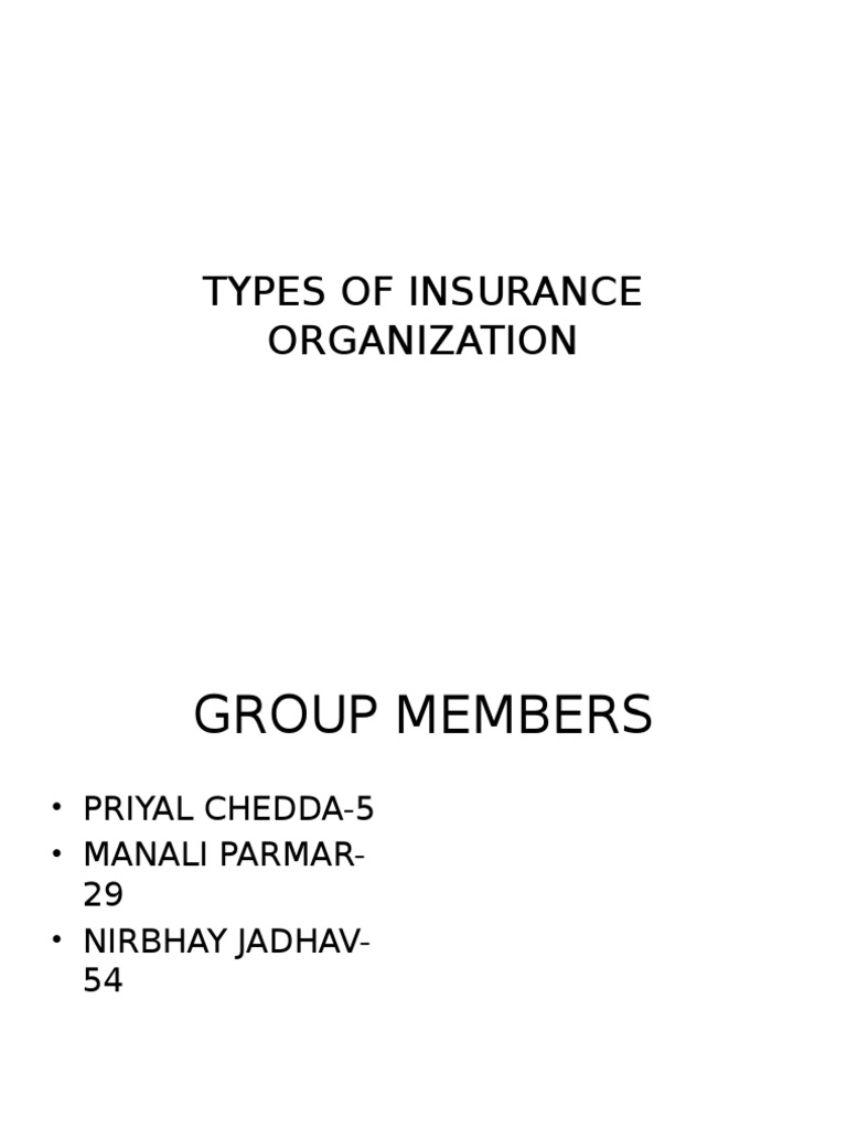 Types of Insurance Organizations | PDF | Underwriting | Insurance