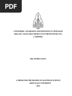 Download CONSUMERS AWARENESS AND INTENTION TO PURCHASE ORGANIC VEGETABLE PRODUCTS IN PHNOM PENH CITY CAMBODIA by sotheakouy SN325202751 doc pdf