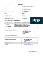 Bio-Data Name D. Venkatesh Kumar