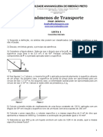 Lista 1 - FenTransp - Conceitos Iniciais