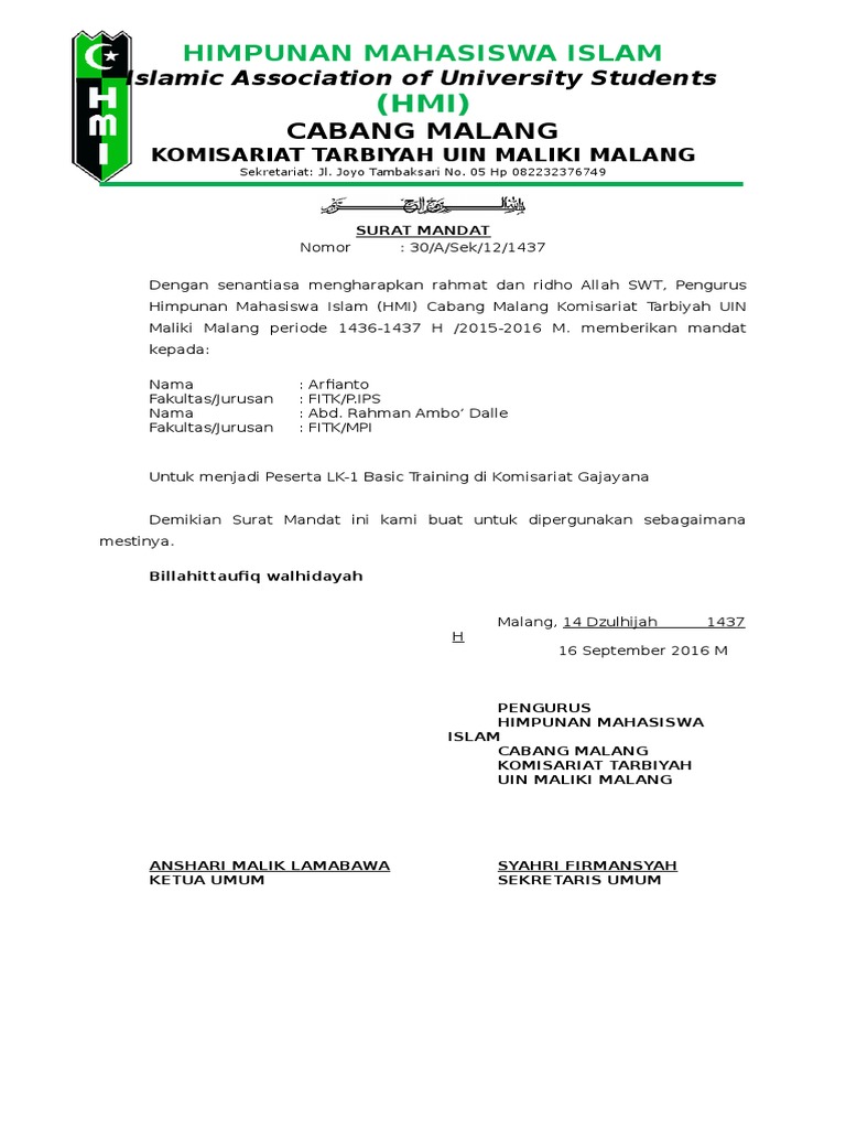 PERMOHONAN SK Kepada Yth d i- TEMPAT Assalamualaikum Wr.