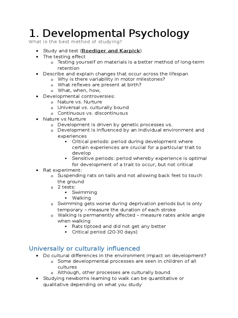 Developmental Psych | PDF | Attachment Theory | Temperament
