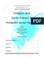 SIP Oregano and Garlic As Mosquito Spray Repellant