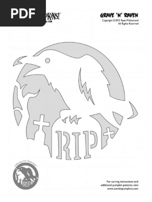 Raven Pumpkin Carving Pattern