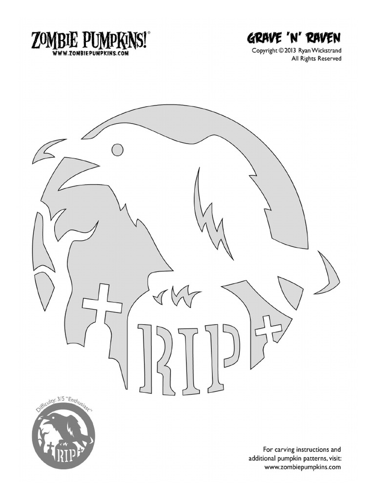 Raven Pumpkin Carving Pattern | PDF