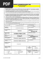 1st Week of March, 2016 15-Aug-16: General Information Sheet (Gis)