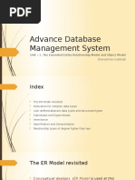 Advance Database Management System: Unit - 1 .The Extended Entity Relationship Model and Object Model