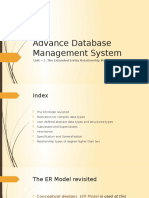 Advance Database Management System: Unit - 1 .The Extended Entity Relationship Model and Object Model