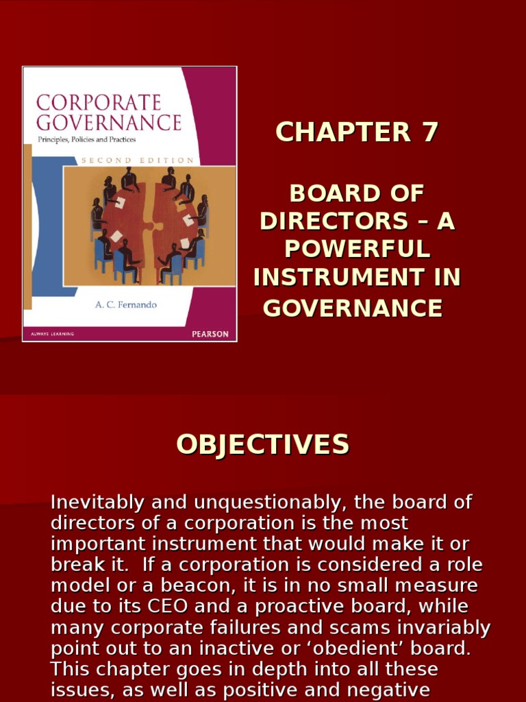 Role of the Board in Governance | PDF | Board Of Directors | Corporate ...