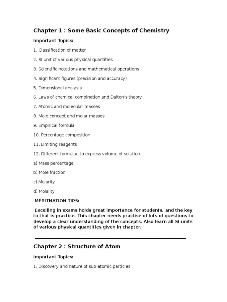 Chapter 1: Some Basic Concepts of Chemistry | PDF | Chemical Bond ...