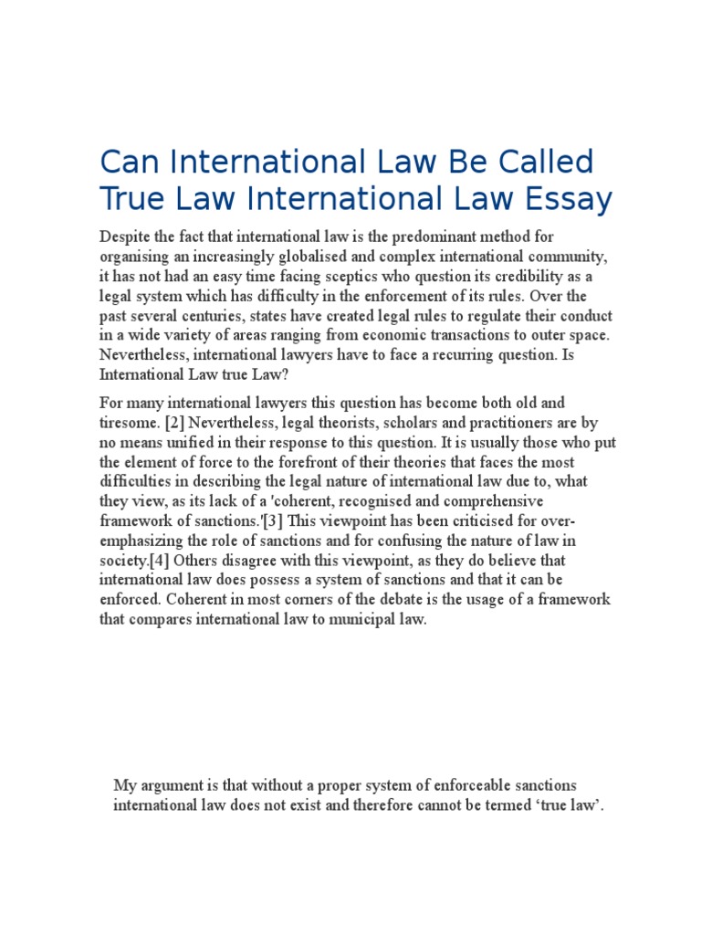 recognition in international law essay