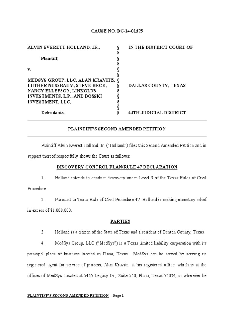 Plaintiff s second amended petition 1 16 15 pdf damages board of