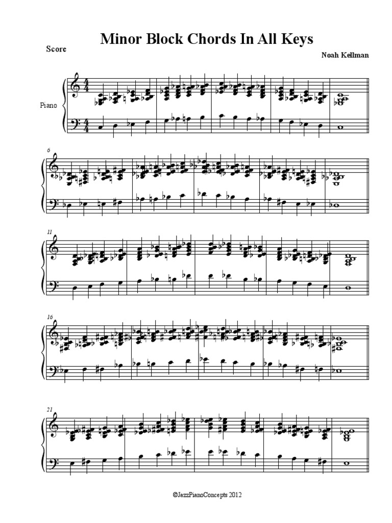 Minor Block Chords in All Keys PDF | PDF