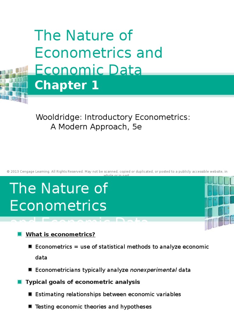 CH 01 Wooldridge 5e PPT | PDF | Economic Data | Econometrics