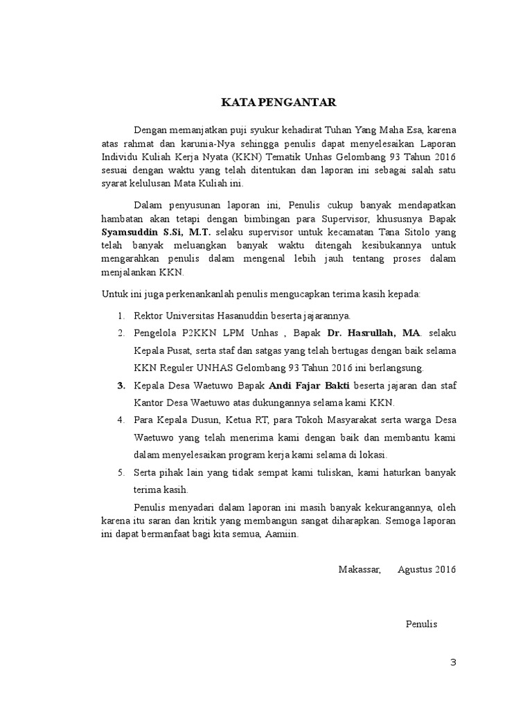 Kata Pengantar Daftar Isi