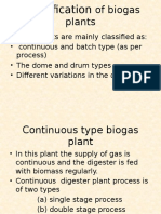 Classification of Biogas Plants