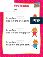 Barney Bear Dressed Worksheet PDF