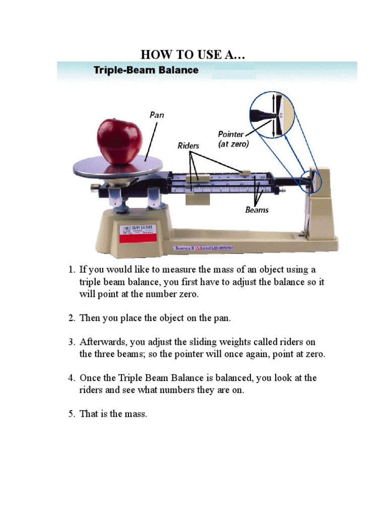 HOW To USE A Triple Beam Balance PDF Weighing Scale Tools