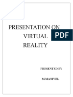 Presentation On Virtual Reality: Presented by