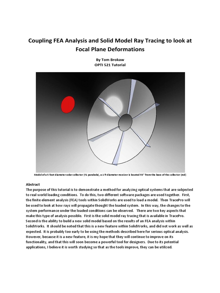 FEA and Ray Tracing for Optical Systems | PDF | Solid | Optics