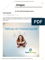 Educação - 3 Táticas Infalíveis de Memorização para Estudantes PDF
