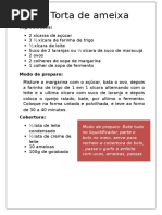 Receitas Do Curso de Bolos e Tortas