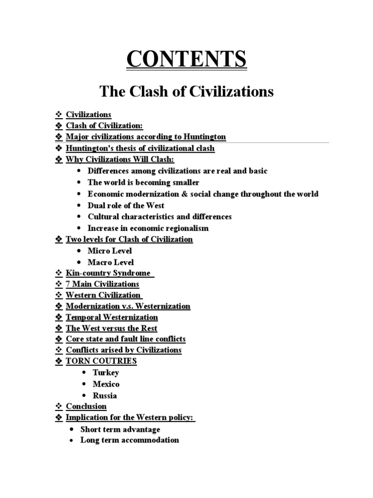 The Clash of Civilizations Assignment | PDF | Religion And Belief