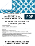 Mediation Analysis/Moderator Variables: (Insider Trading, Earnings and Stock Earnings)