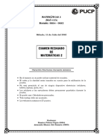 Examen Rezagado - Mat 125 - (0664, 0665) 11-07-2015 CORREGIDO