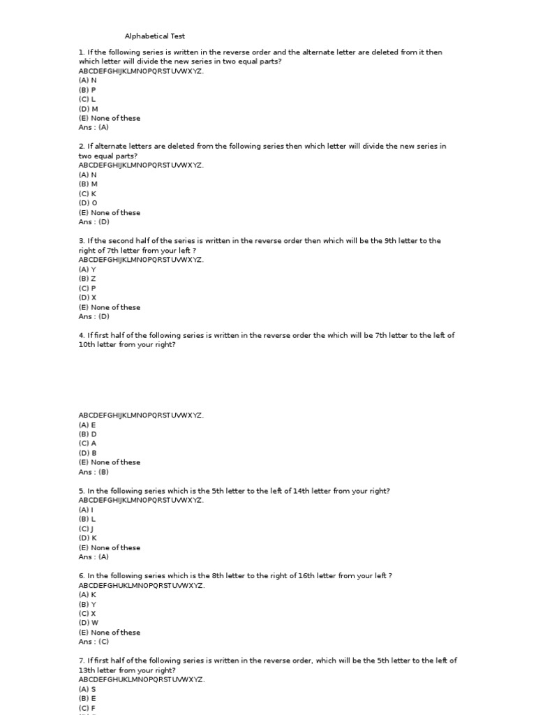 Mental Ability Test | PDF | Loans