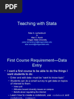 Teaching With Stata: Peter A. Lachenbruch & Alan C. Acock Oregon State University