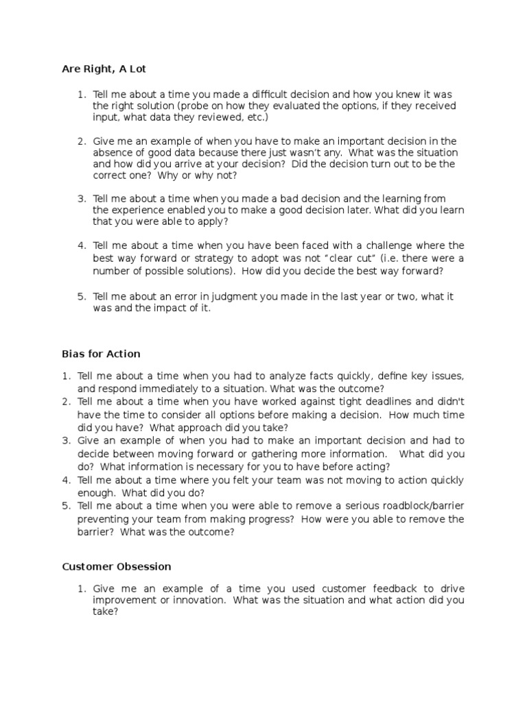 Amazon Interview Ques | PDF | Risk | Innovation