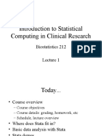 Introduction To Statistical Computing in Clinical Research: Biostatistics 212